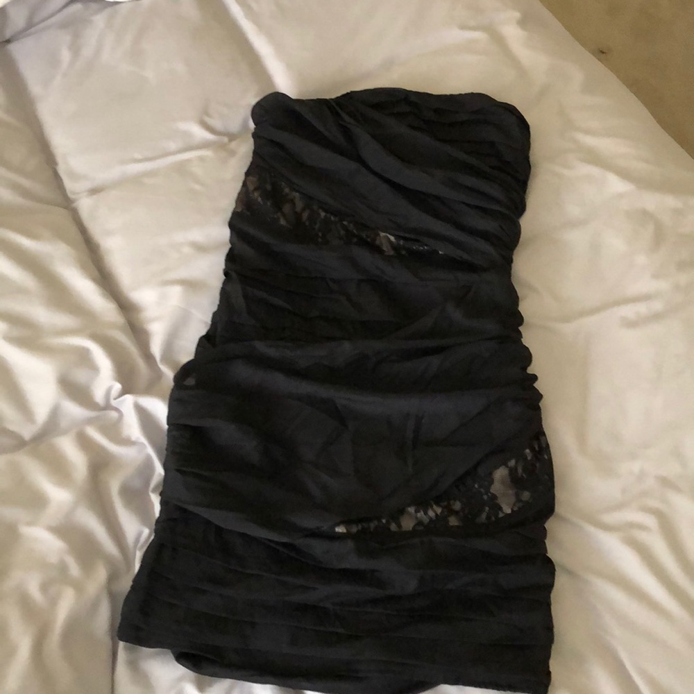 Black strapless cocktail dress size 6.